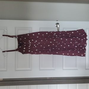 Torrid, 0, light mauve and white polka-dot.
